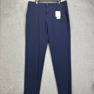 Puma Chino Golf Pants Mens‎ 35X32 Evo Navy Blue Slim Fit Flat Front Stretch NEW